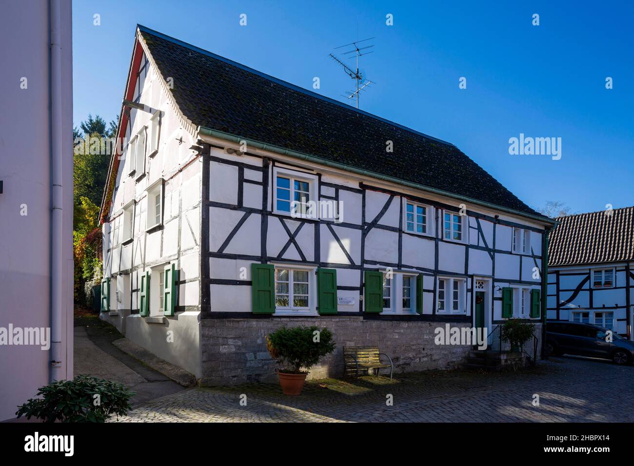 Deutschland, Haan, Bergisches Land, Niederbergisches Land, Niederberg, Rheinland, Nordrhein-Westfalen, NRW, Haan-Gruiten, Historisches Dorf Gruiten, F Foto Stock