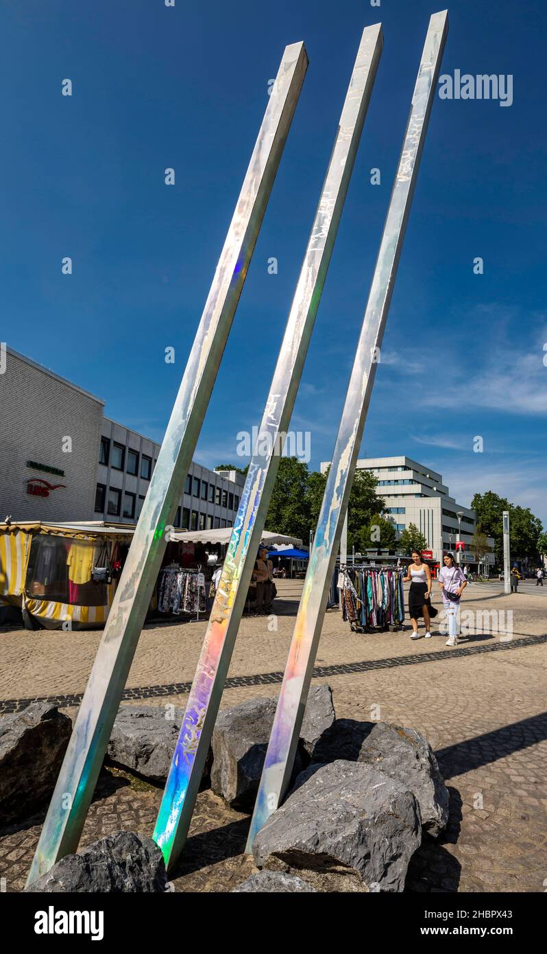 Deutschland, Mettmann, Bergisches Land, Niederbergisches Land, Niederberg, Rheinland, Nordrhein-Westfalen, NRW, 'Erdstrahlen Mettmann' von Reinhard ma Foto Stock
