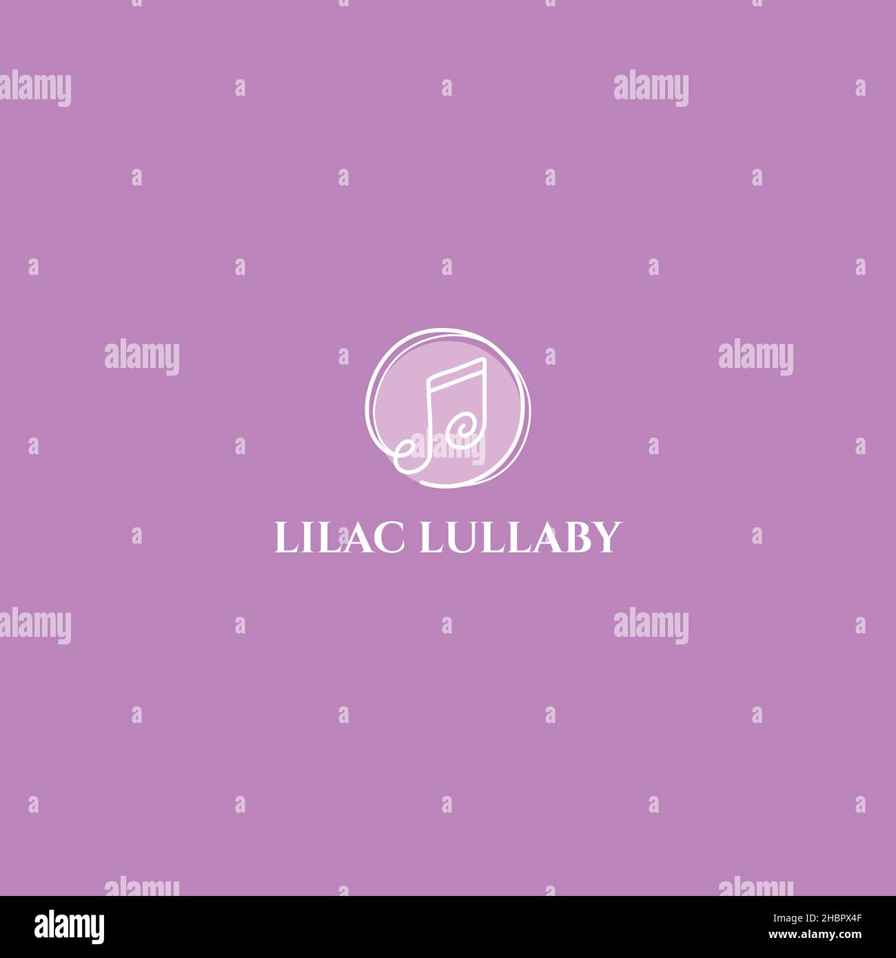 Design minimalista e semplice con logo Lilac in ninna nanna Illustrazione Vettoriale