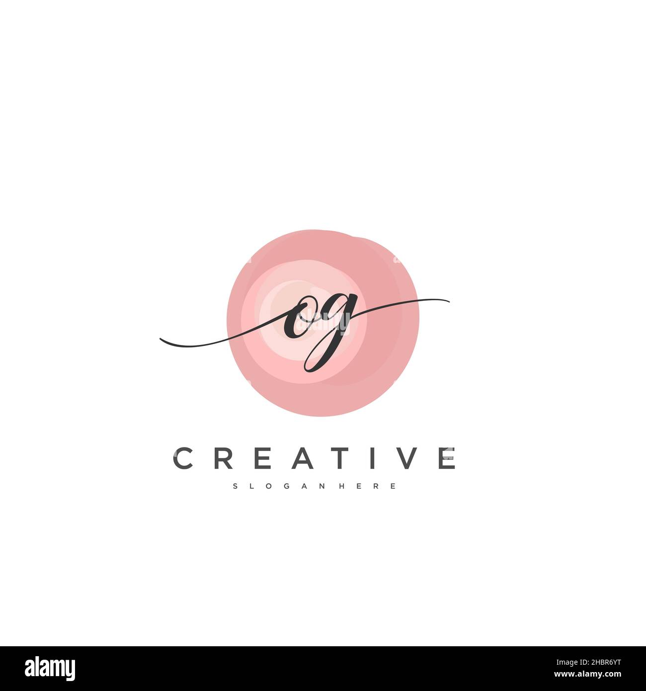 OG calligrafia iniziale minimalista modello di logo geometrico arte vettoriale, Logo per la bellezza d'affari, la moda, e altre opere d'arte Illustrazione Vettoriale