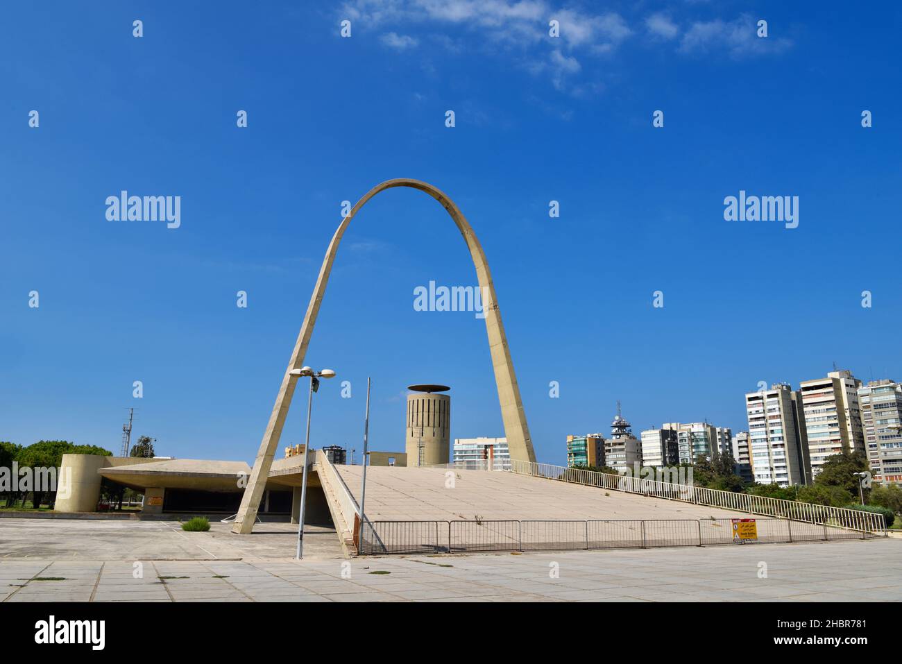 Parte della fiera internazionale Rachid Karami dell'architetto brasiliano Oscar Niemeyer (1907-2012), Tripoli (Trablous), nel nord del Libano. UN WHS DELL'UNESCO. Foto Stock