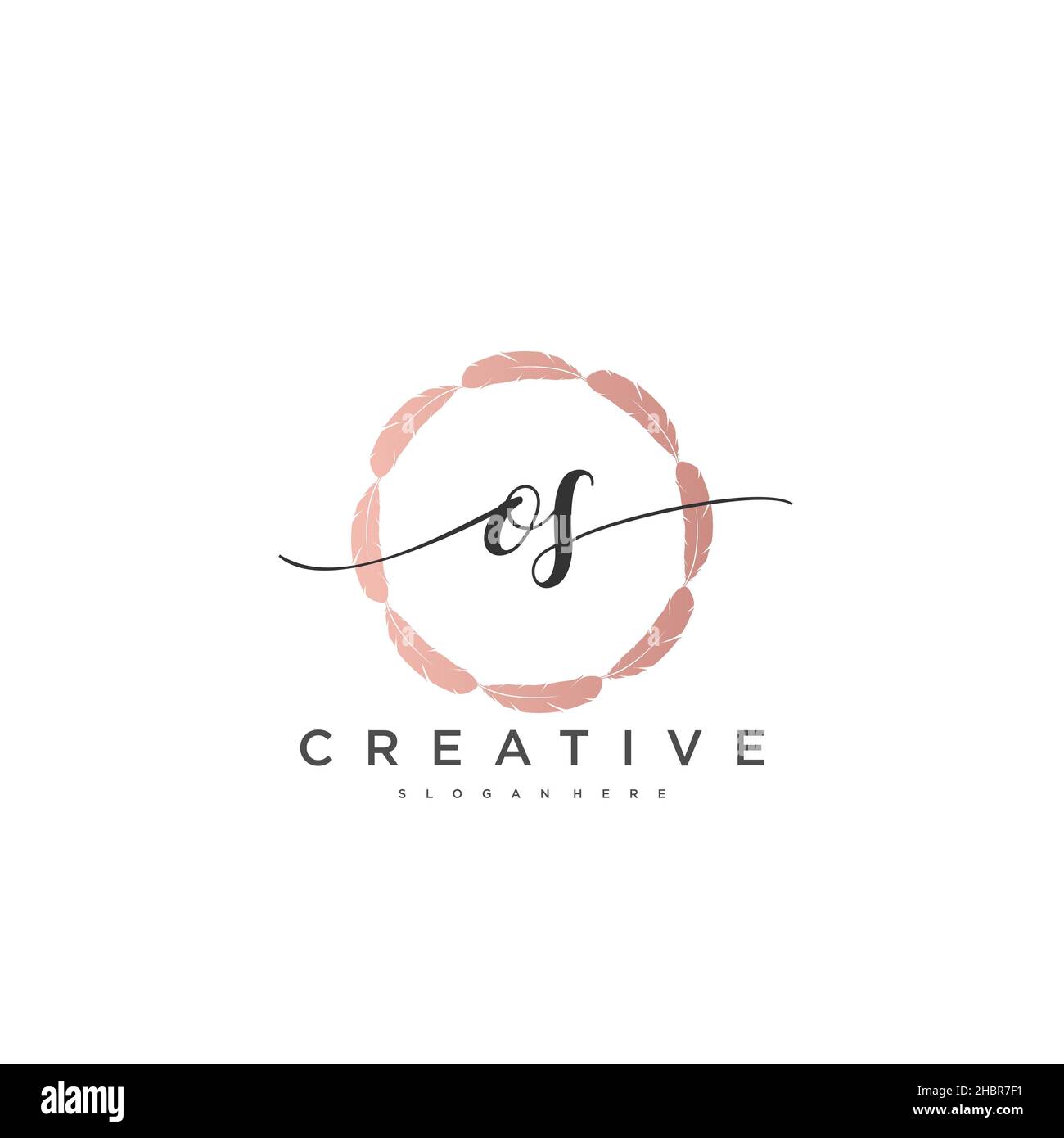 OS Initial handwriting minimalista modello di logo geometrico arte vettoriale, Logo per la bellezza del business, la moda, e altre opere d'arte Illustrazione Vettoriale