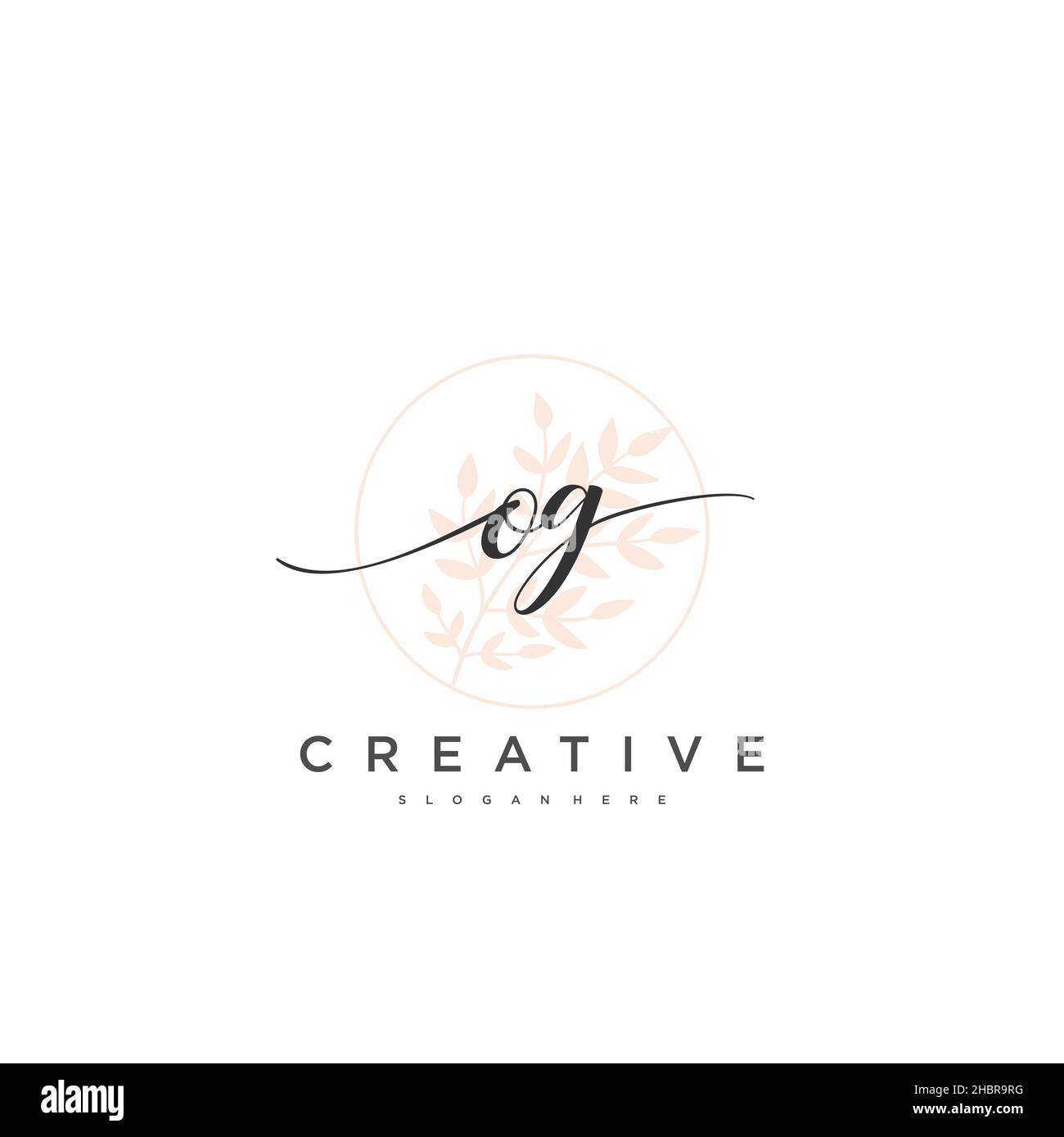 OG calligrafia iniziale minimalista modello di logo geometrico arte vettoriale, Logo per la bellezza d'affari, la moda, e altre opere d'arte Illustrazione Vettoriale