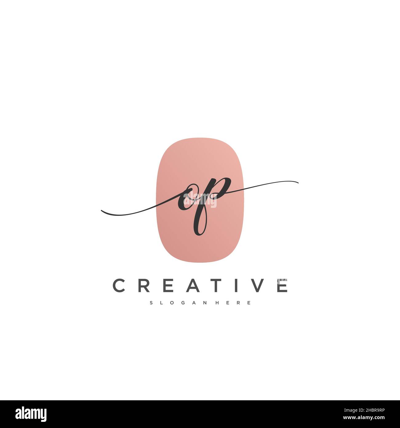 OP Initial handwriting minimal geometric logo template vettoriale art, Logo per la bellezza del business, la moda e altre opere d'arte Illustrazione Vettoriale