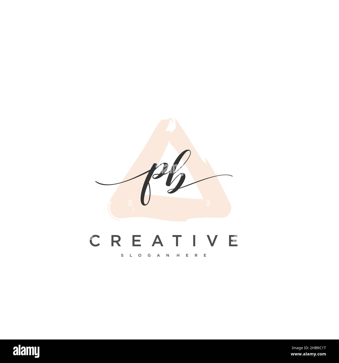 PB calligrafia iniziale minimalista modello di logo geometrico arte vettoriale, Logo per la bellezza d'affari, la moda, e altre opere d'arte Illustrazione Vettoriale