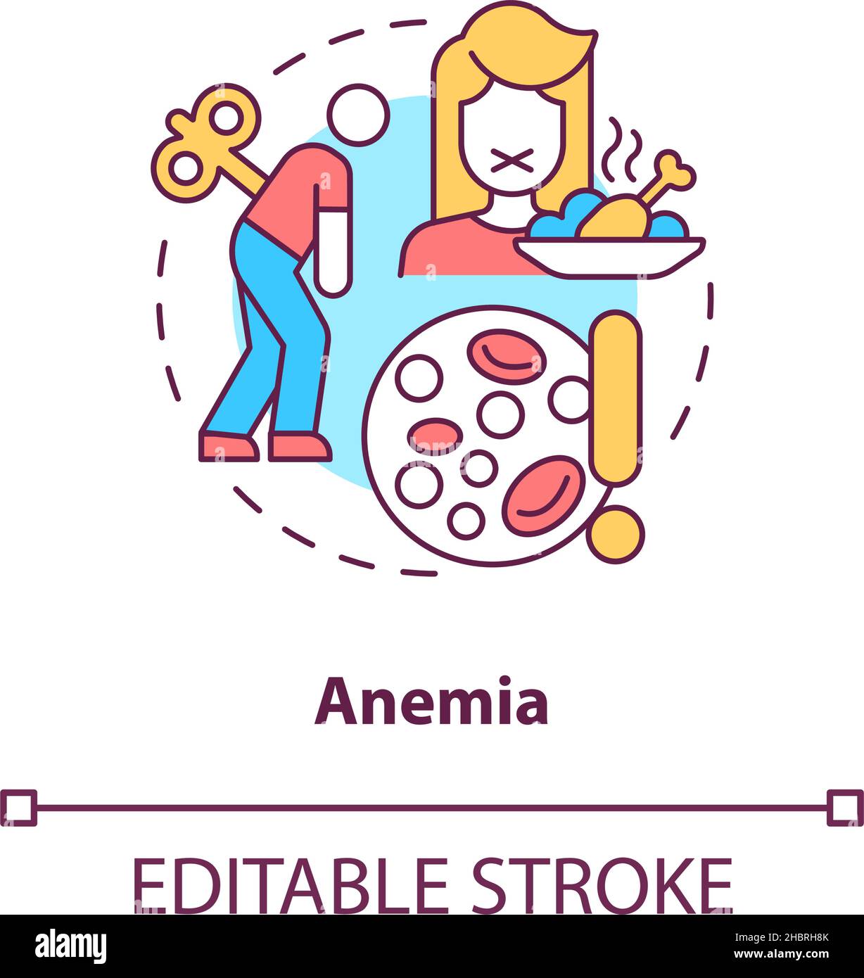 Icona del concetto di anemia Illustrazione Vettoriale