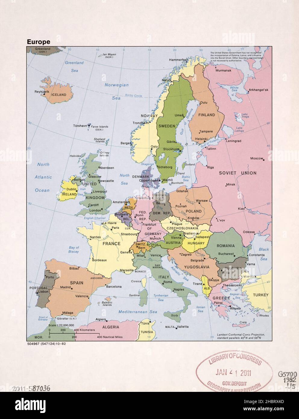 1982 mapa de europa immagini e fotografie stock ad alta risoluzione - Alamy