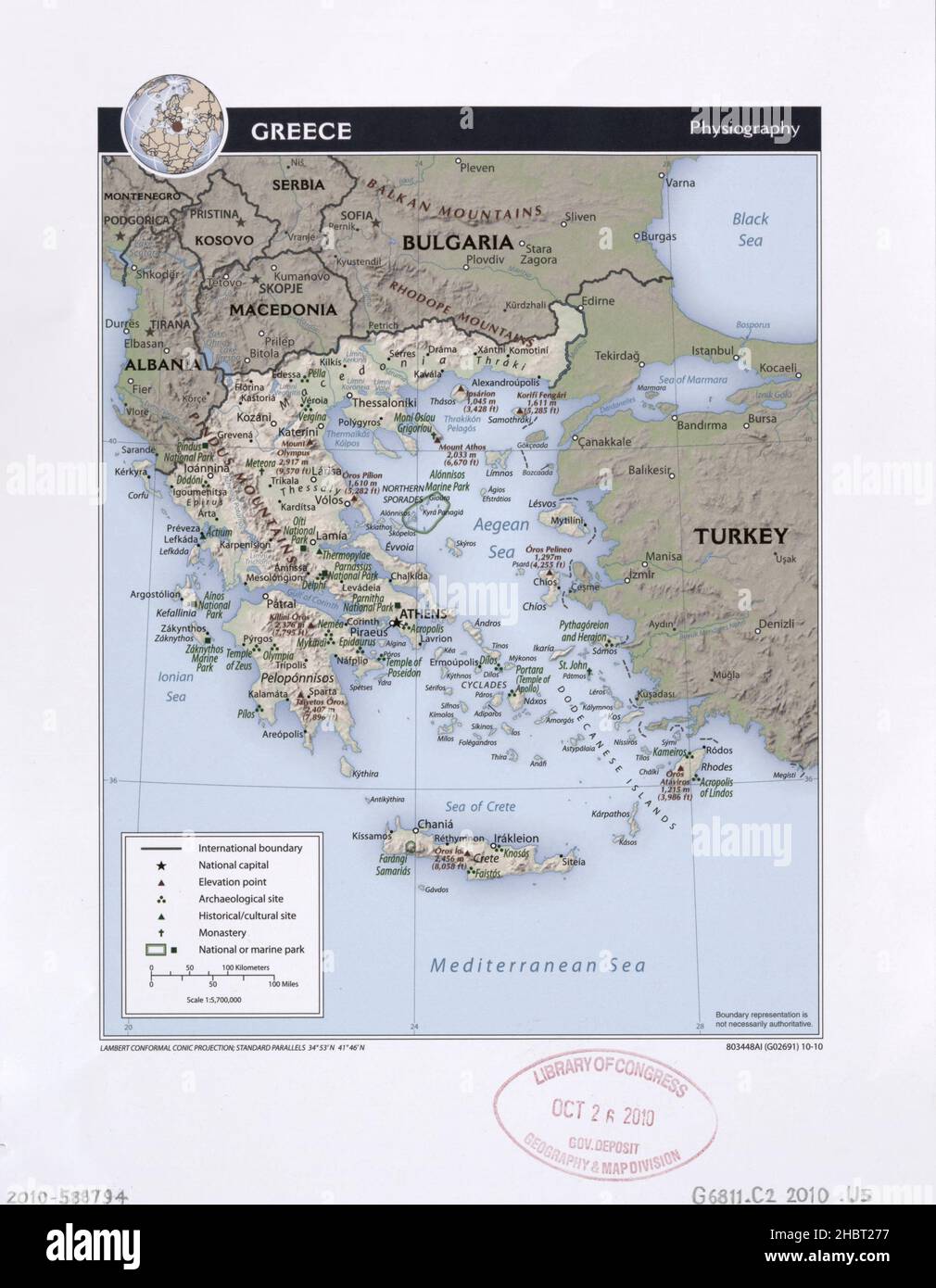 Mappa della grecia d'epoca immagini e fotografie stock ad alta ...
