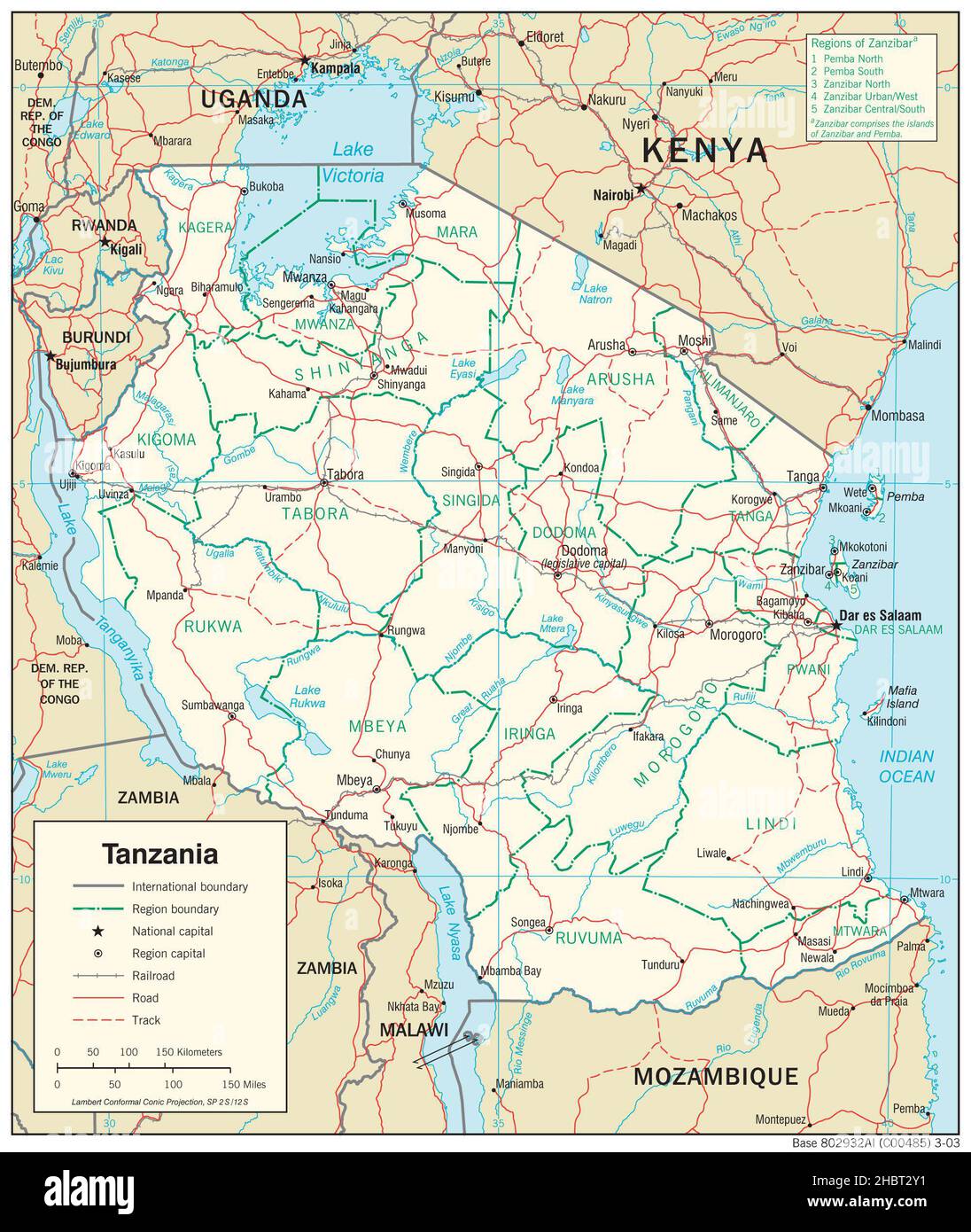 Sistema di trasporto in Tanzania, 2003 Foto Stock