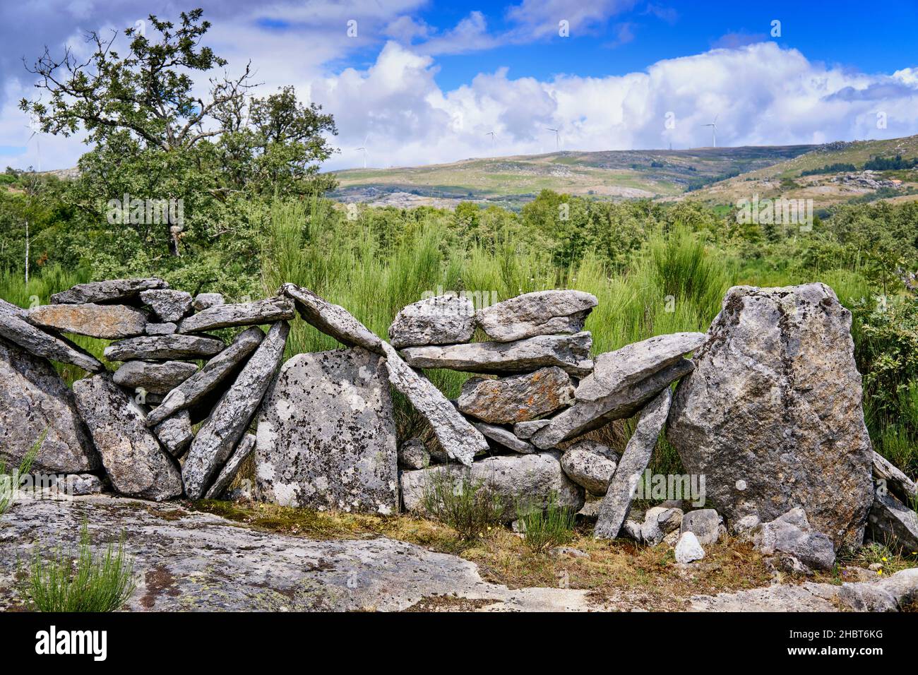 Tradizionali pareti in pietra. Serra do Alvao, Tras os Montes. Portogallo Foto Stock