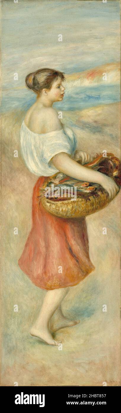 Ragazza con un cestino di pesce - 1889c. - olio su tela 130,7 x 41,8 cm - Renoir Auguste Foto Stock