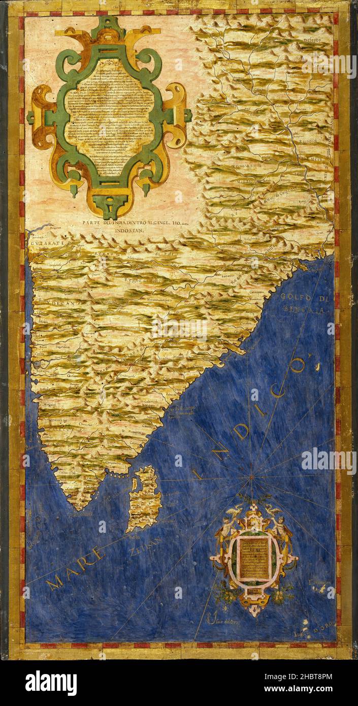 Egnazio Danti - subcontinente indiano e isola dello Sri Lanka Foto Stock