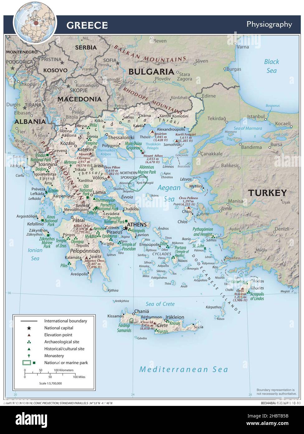Mappa topografica della grecia immagini e fotografie stock ad alta ...