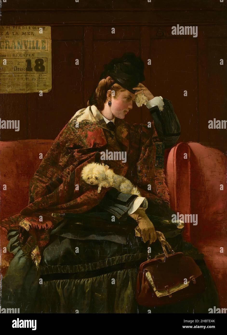 Alla stazione ferroviaria - 1874 - olio su legno 64,8 x 47 cm - Stevens Alfred Foto Stock