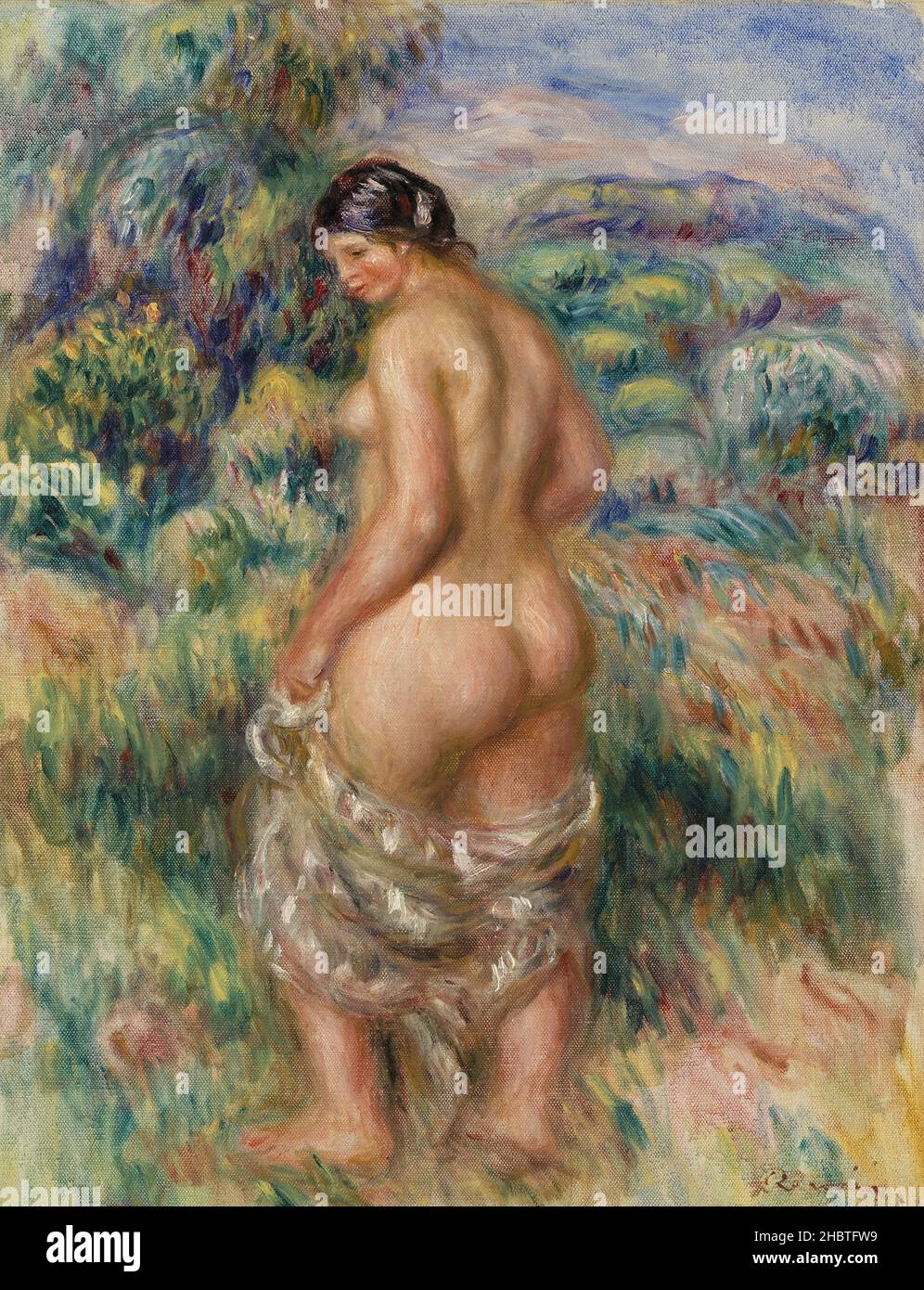 Debout Baigneuse - 1910c. - olio su tela 48,5 x 37,5 cm - Renoir Auguste Foto Stock