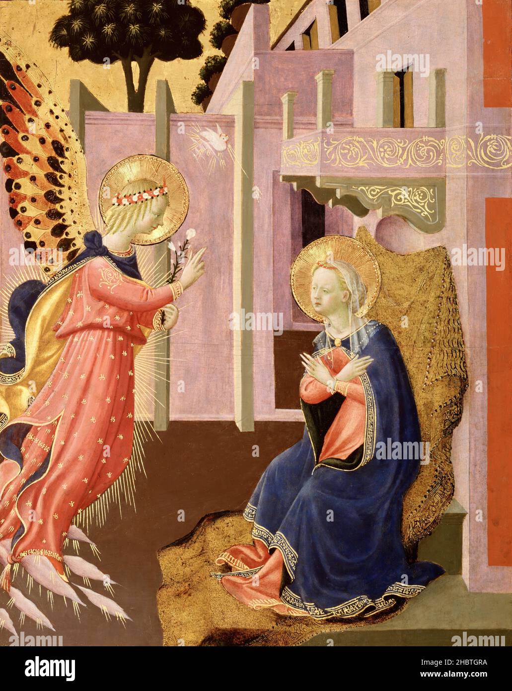 Annunciazione - 1453c. - tempera e oro su tavola 37 x 30,2 cm - Strozzi Zanobi Foto Stock