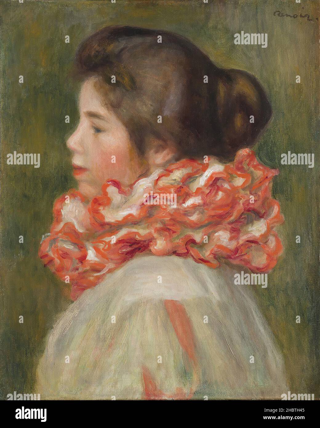 Ragazza in un Ruff rosso - 1896c. - olio su tela 41,3 x 33,3 cm - re09Renoir Auguste Foto Stock