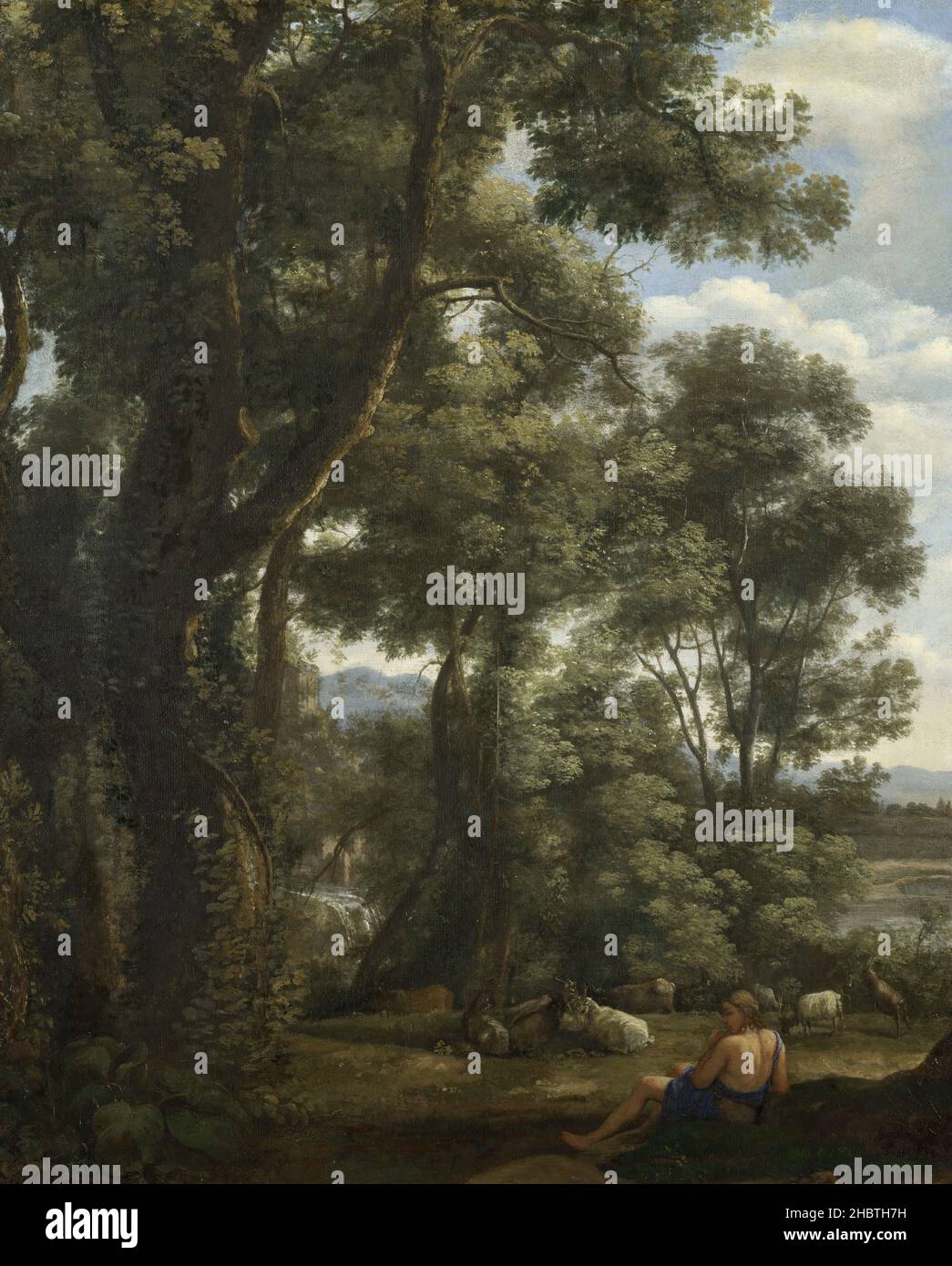 Paesaggio con capra e capra - 1636 37 - olio su tela 52 x 42 cm - Lorrain Claude Foto Stock