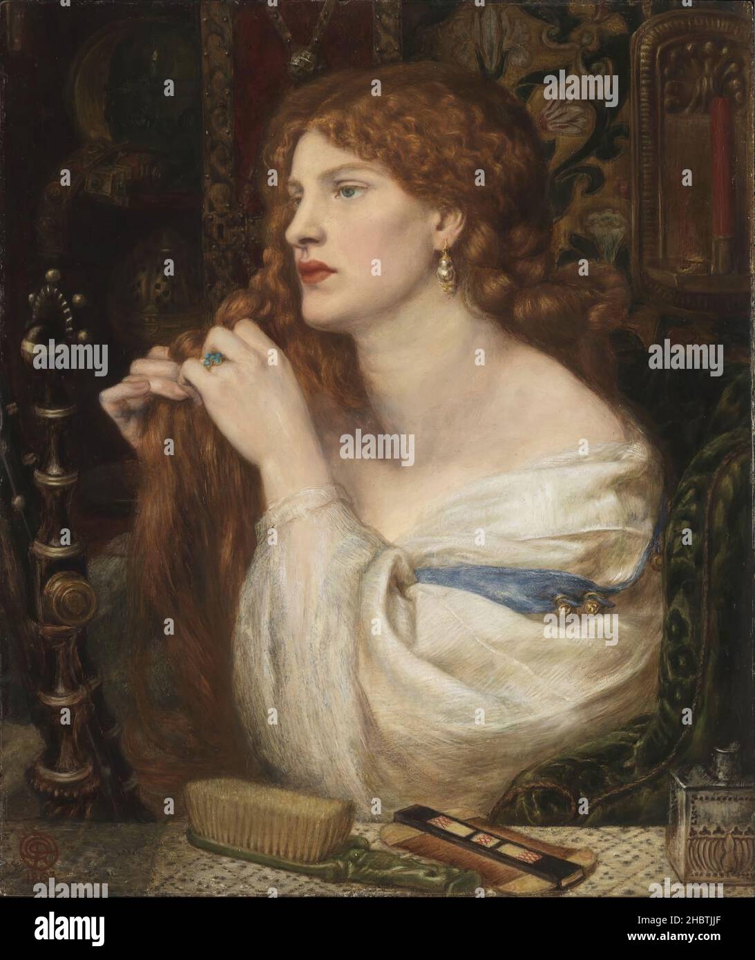 Aurelia - Mistress di Fazio - 1863 73 - olio su legno di mogano 43,2 x 36,8 cm - Rossetti Dante Gabriel Foto Stock
