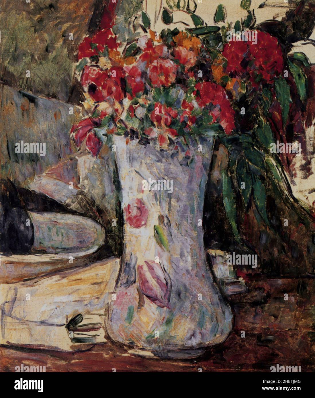 Le Vase de fleurs - 1877c. - olio su tela 37 x 32 cm - Cézanne Paul Foto Stock