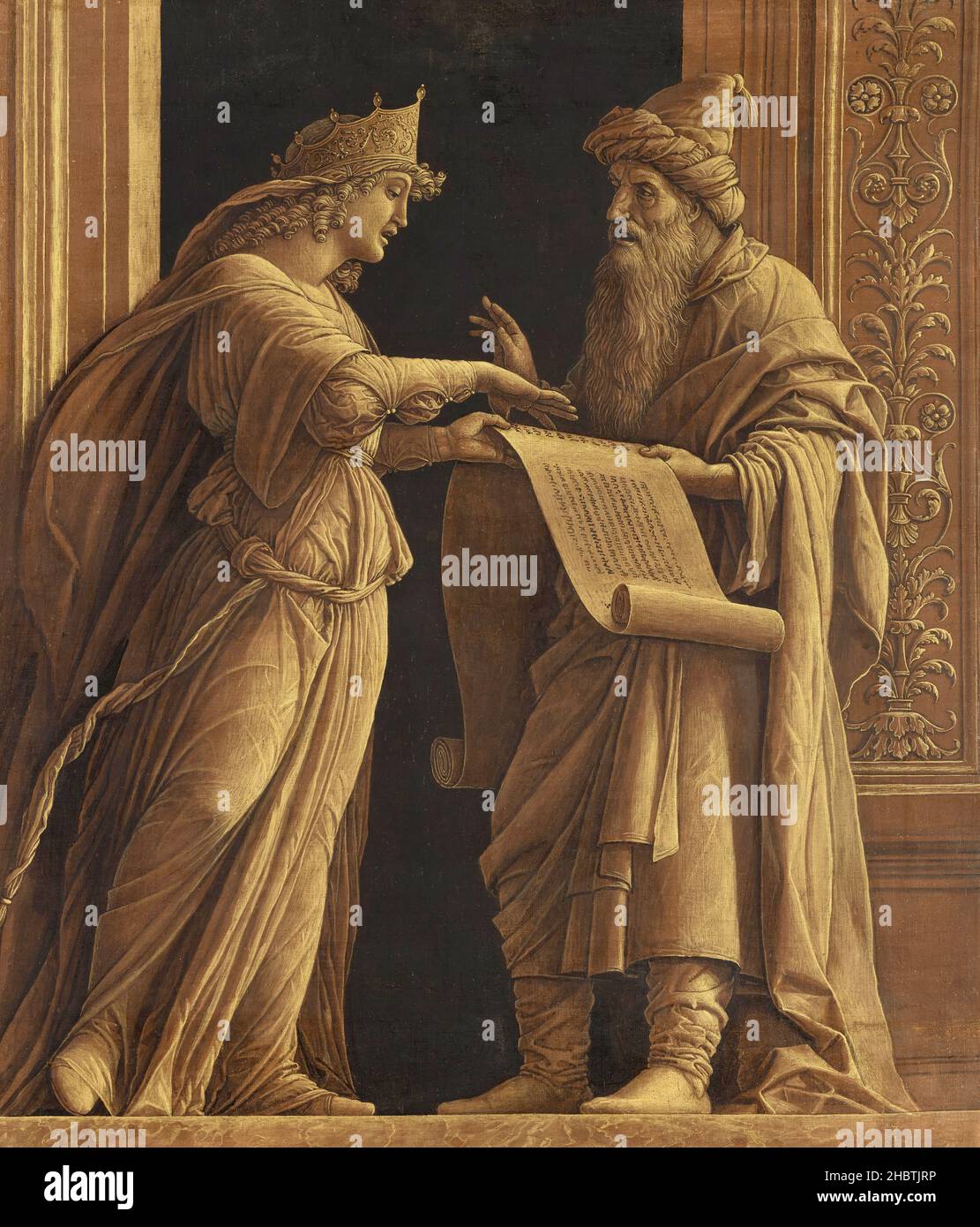 Un Sibyl e un Profeta - 1495c. - tempera e oro su tela 56,2 x 48,6 cm - Mantegna Andrea Foto Stock