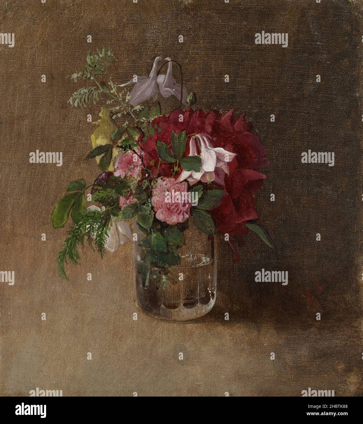 Fiori in vetro - 1873 - olio su tela 27 x 25 cm - Edelfelt Albert Foto Stock