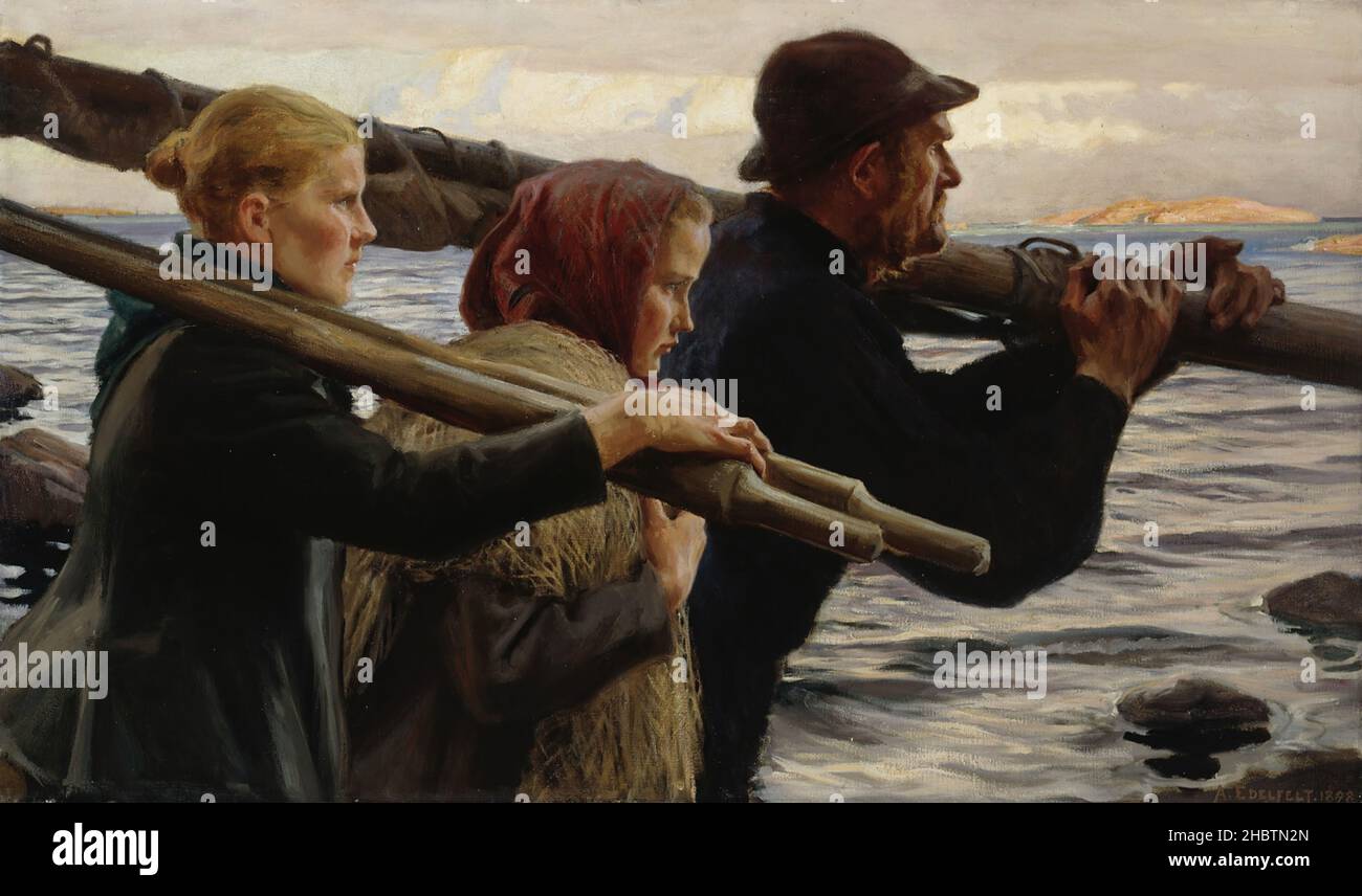 Nell'arcipelago esterno - 1898 - olio su tela 86 x 146 cm - Edelfelt Albert Foto Stock