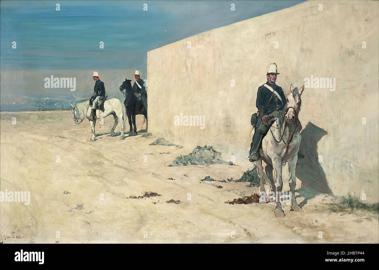 Fattori Giovanni - Collezione privata - in vedetta - 1872 - olio su tela 37 x 57 cm Foto Stock