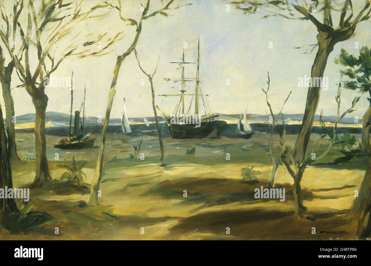 Le Bassin d'Arcachon - 1871 - olio su tela 37 x 56 cm - Manet Édouard Foto Stock