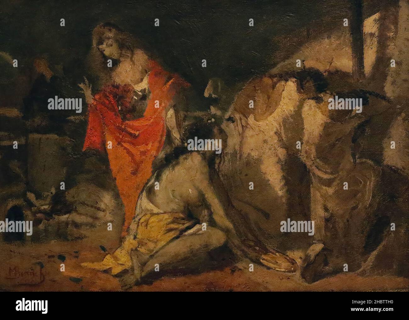 Le catacombe - 1860 80 - olio su tela 37 x 27 cm - Bianchi Mosè Foto Stock