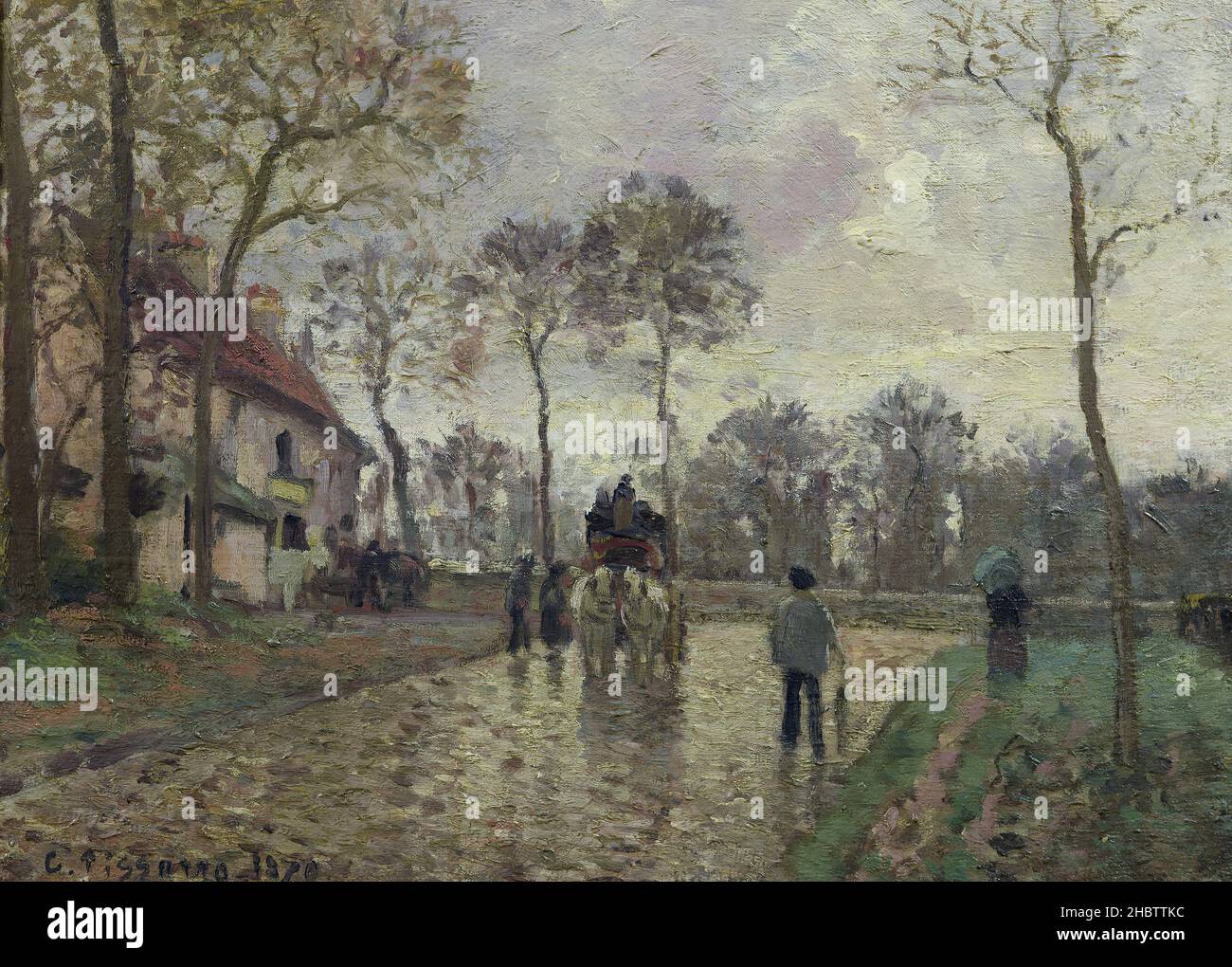 Diligence à Louveciennes - 1870 - olio su tela 25,5 x 35,7 cm - pi02Pissarro Camille Foto Stock