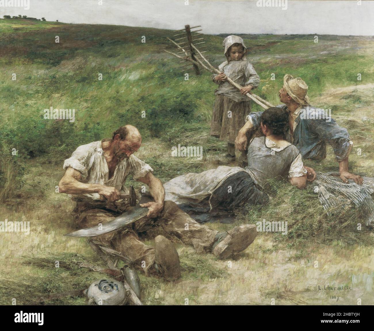 Haymaking - 1887 - olio su tela 215,9 x 265,8 cm - Lhermitte Léon Augustin Foto Stock