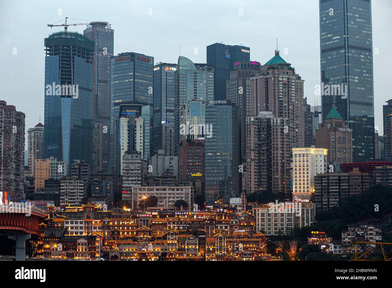 Vista panoramica degli edifici di Chongqing Foto Stock