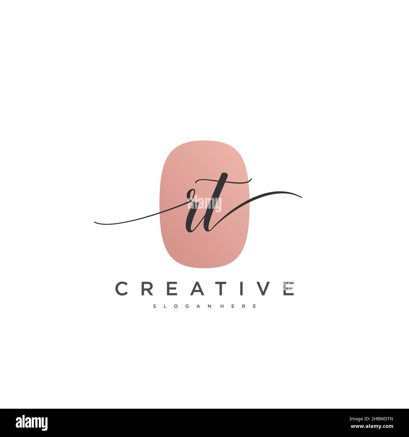 RT calligrafia iniziale minimalista modello di logo geometrico arte vettoriale, Logo per la bellezza d'affari, la moda, e altre opere d'arte Illustrazione Vettoriale