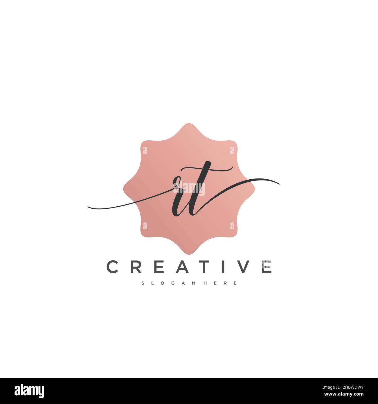 RT calligrafia iniziale minimalista modello di logo geometrico arte vettoriale, Logo per la bellezza d'affari, la moda, e altre opere d'arte Illustrazione Vettoriale