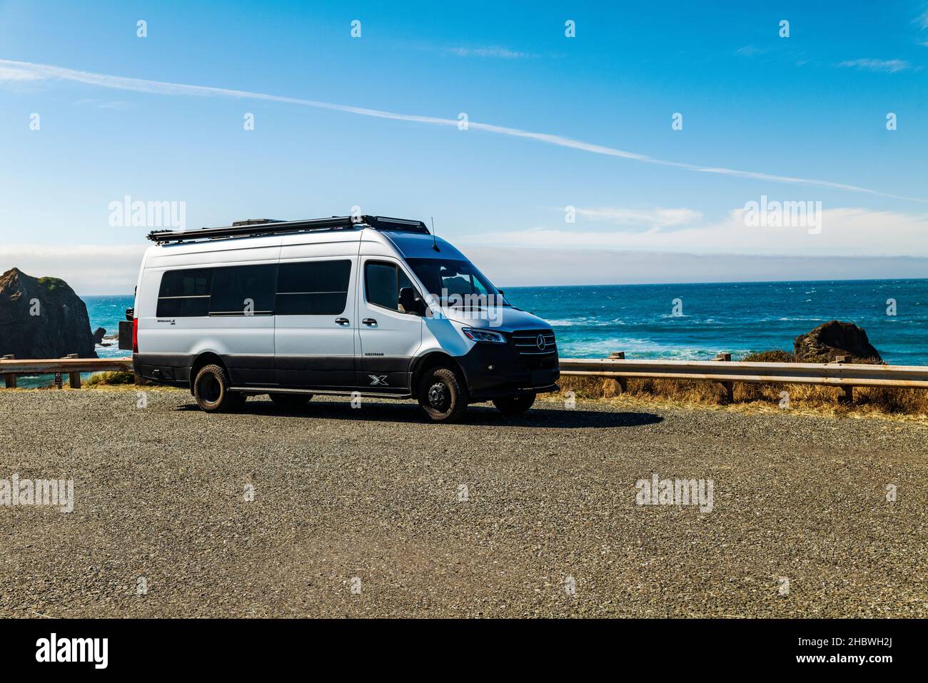 Airstream Interstate 24X 4WD; camper; Meyers Creek Beach; costa dell'Oregon; USA Foto Stock