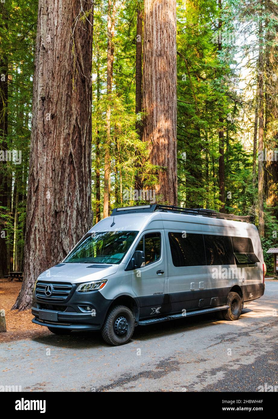 Airstream Interstate 24X 4WD camper; parchi nazionali e statali Redwoods; Oregon; USA Foto Stock