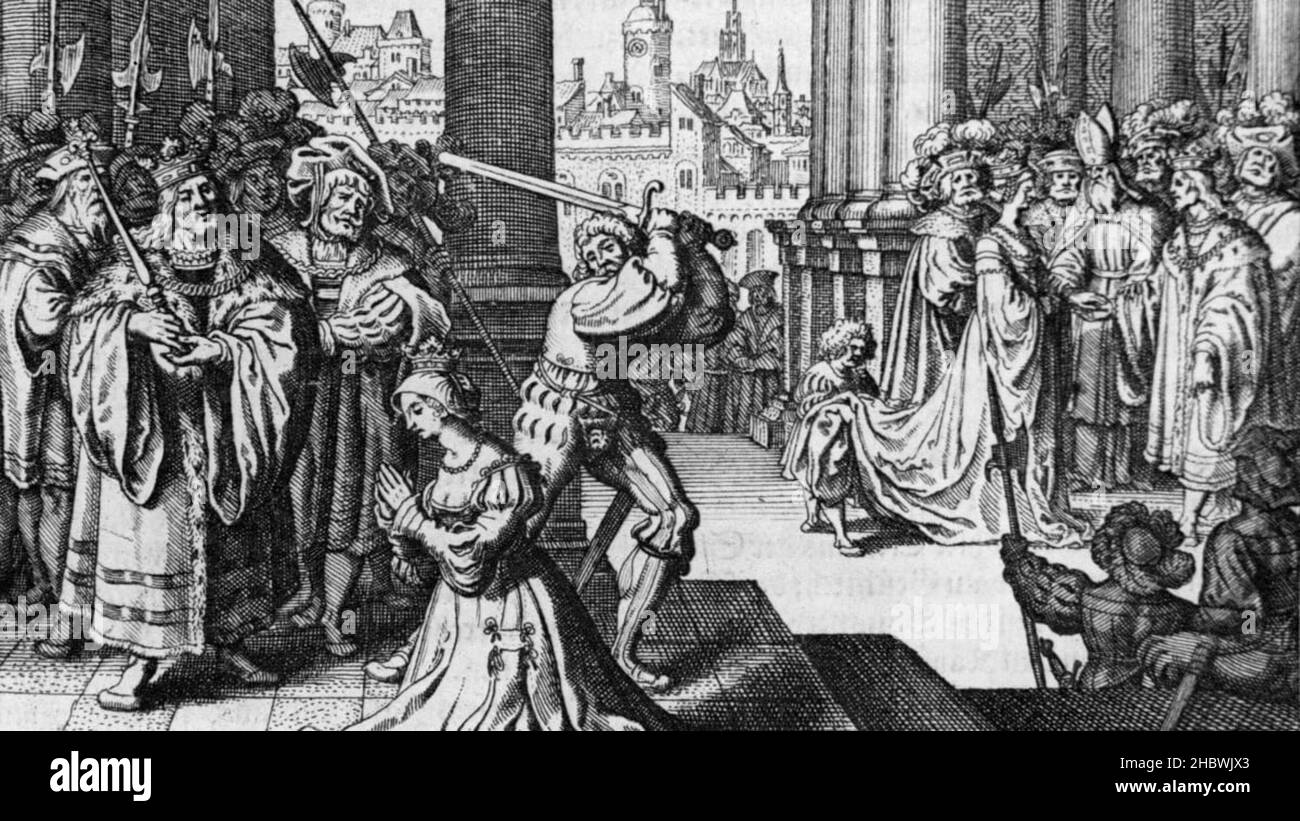 L'esecuzione di Anne Boleyn alla Torre di Londra il 19th maggio 1536 Foto Stock