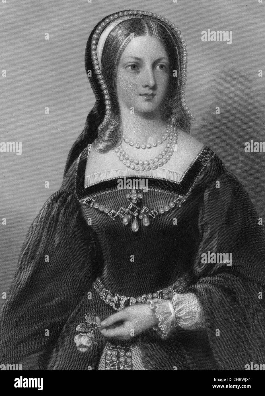 Un ritratto di Lady Jane Gray, che regnò come Regina d'Inghilterra per 9 giorni nel 1554 Foto Stock