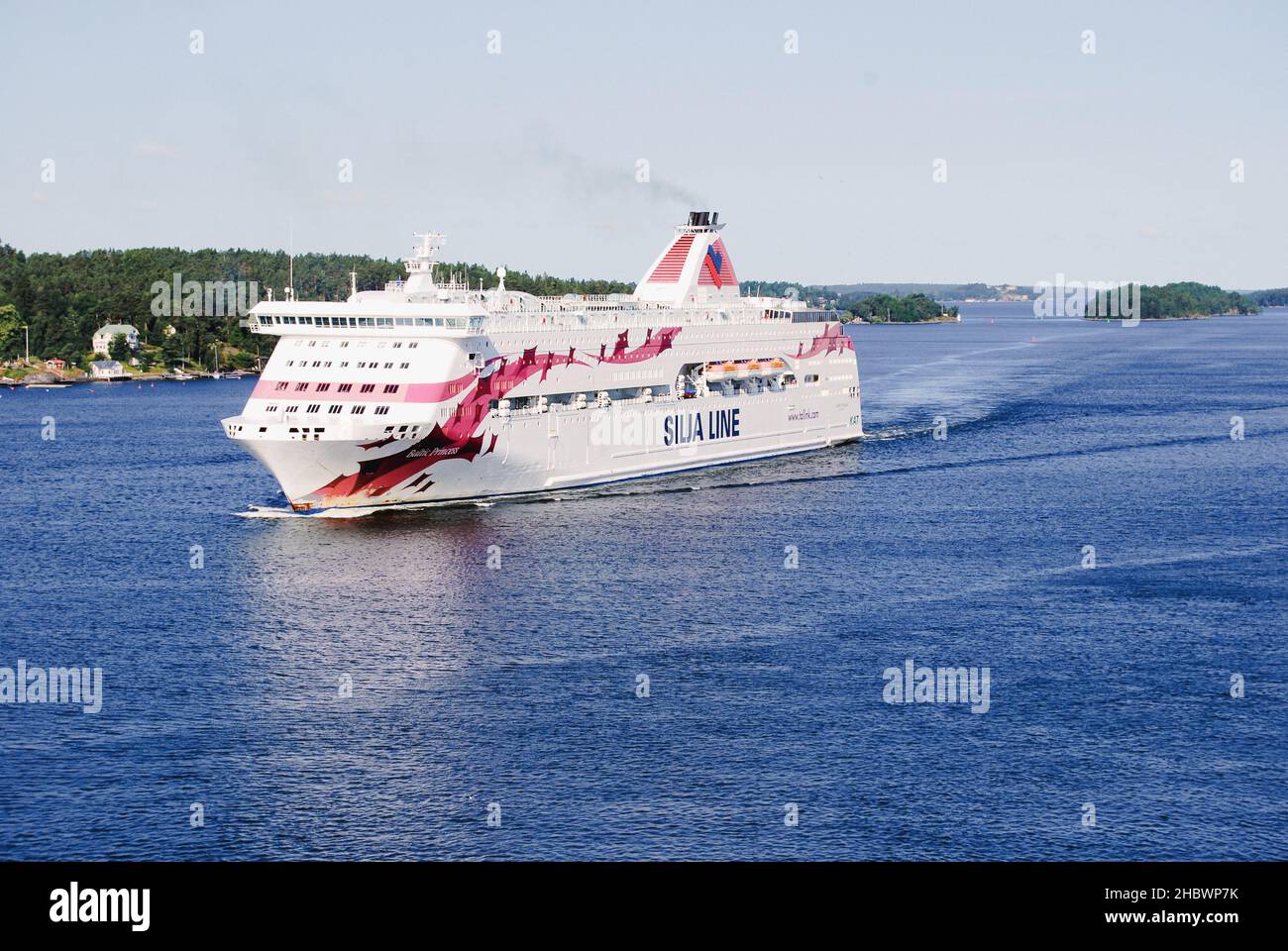Baltic Princess traghetto di Silja Line nel Golfo di Finlandia, nave da crociera marittima, Finlandia, Helsinki, 11 luglio 2013 Foto Stock