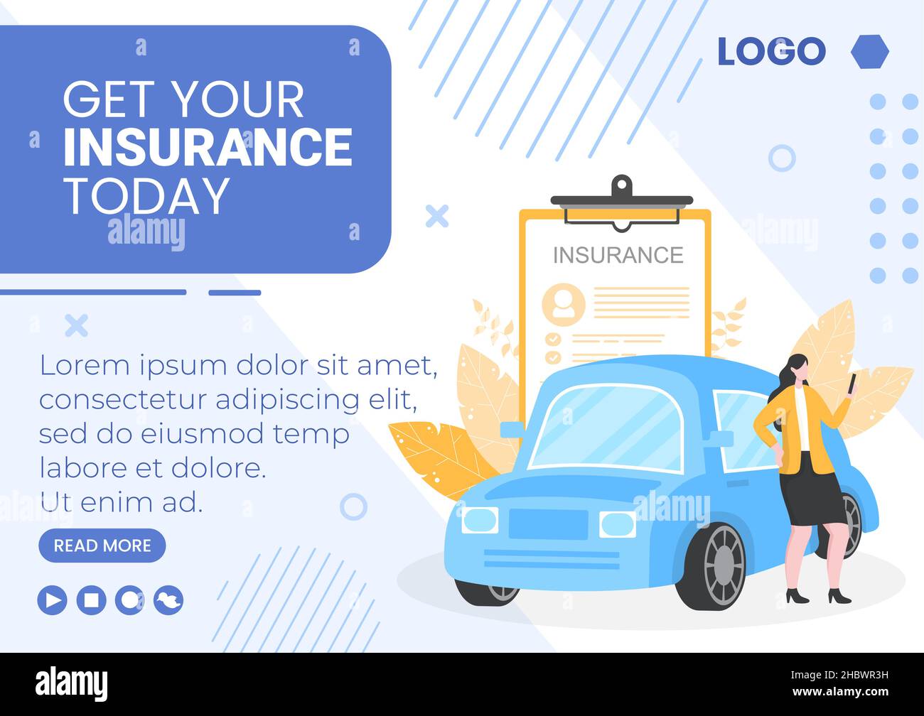 Car Insurance Post Template Flat Design Illustrazione Editabile di sfondo  quadrato adatto per i social media, biglietto d'auguri e web annunci  Internet Immagine e Vettoriale - Alamy