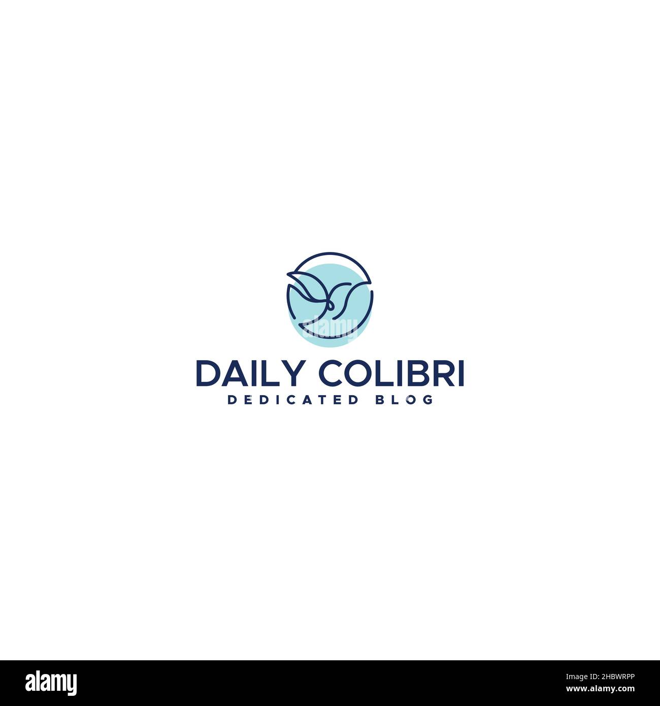 Design semplice e piatto Daily Colibri logo design Illustrazione Vettoriale