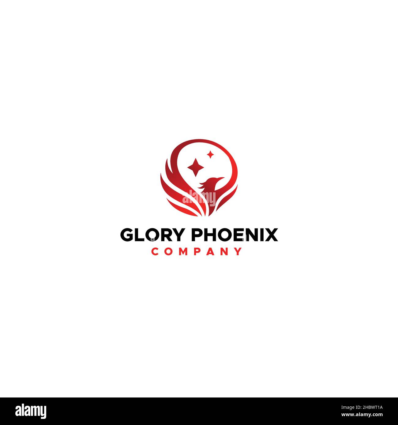 Design moderno Glory Phoenix Company logo design Illustrazione Vettoriale