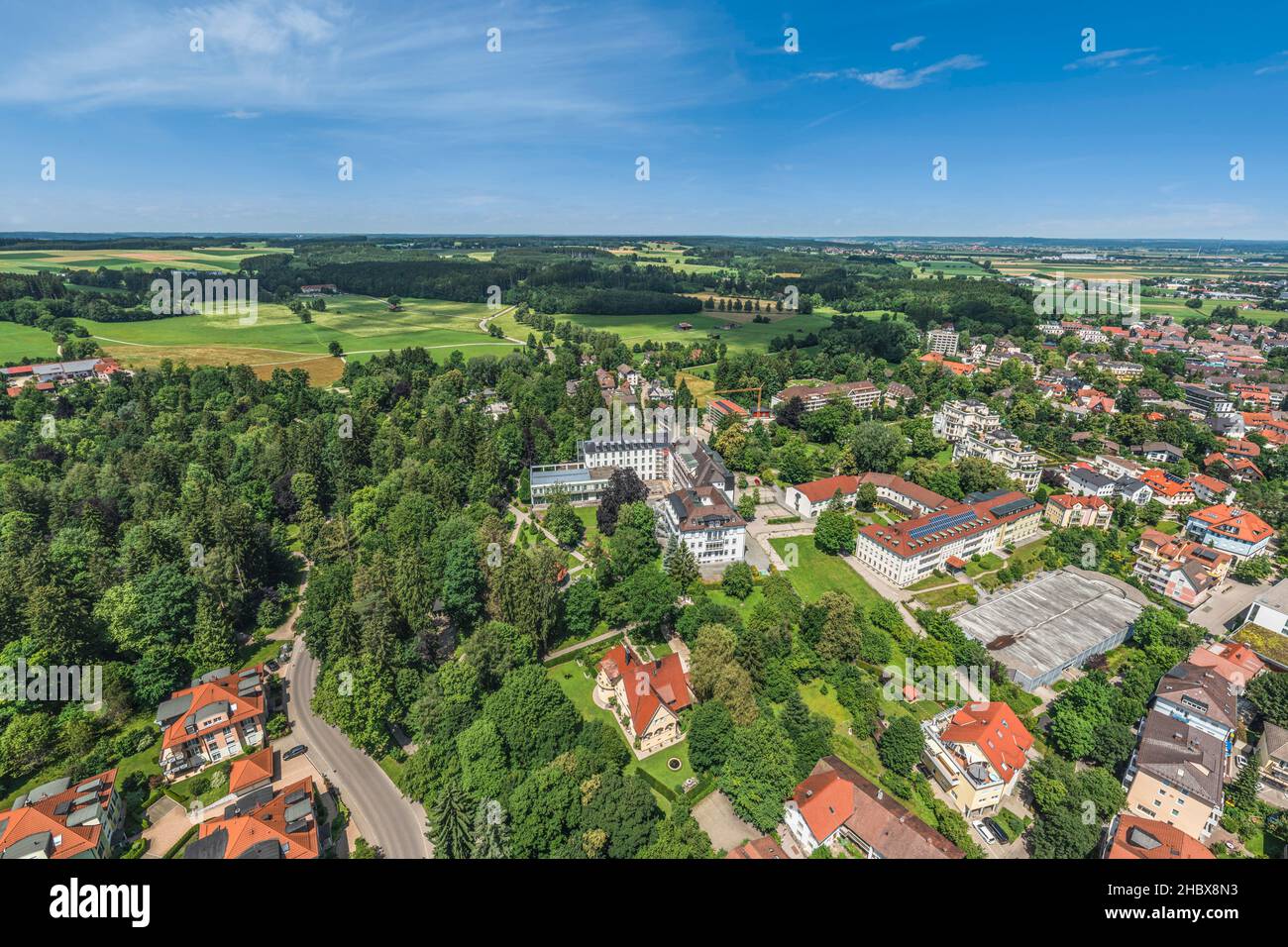 Vista aerea di Bad Wörishofen nel centro della swabia Foto Stock