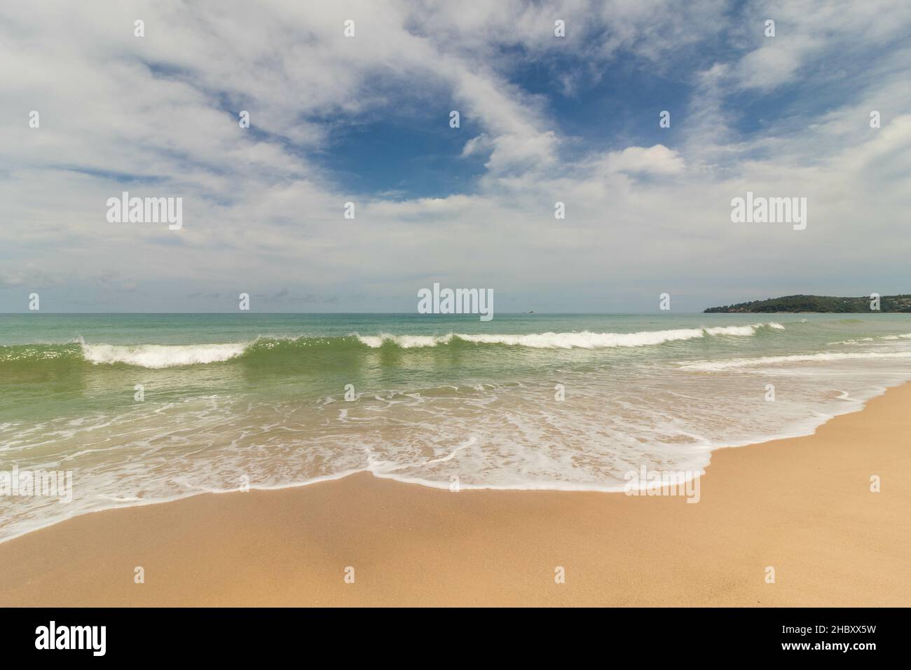 Un'affascinante foto della spiaggia di Bang Tao, Phuket, Thailandia Foto Stock