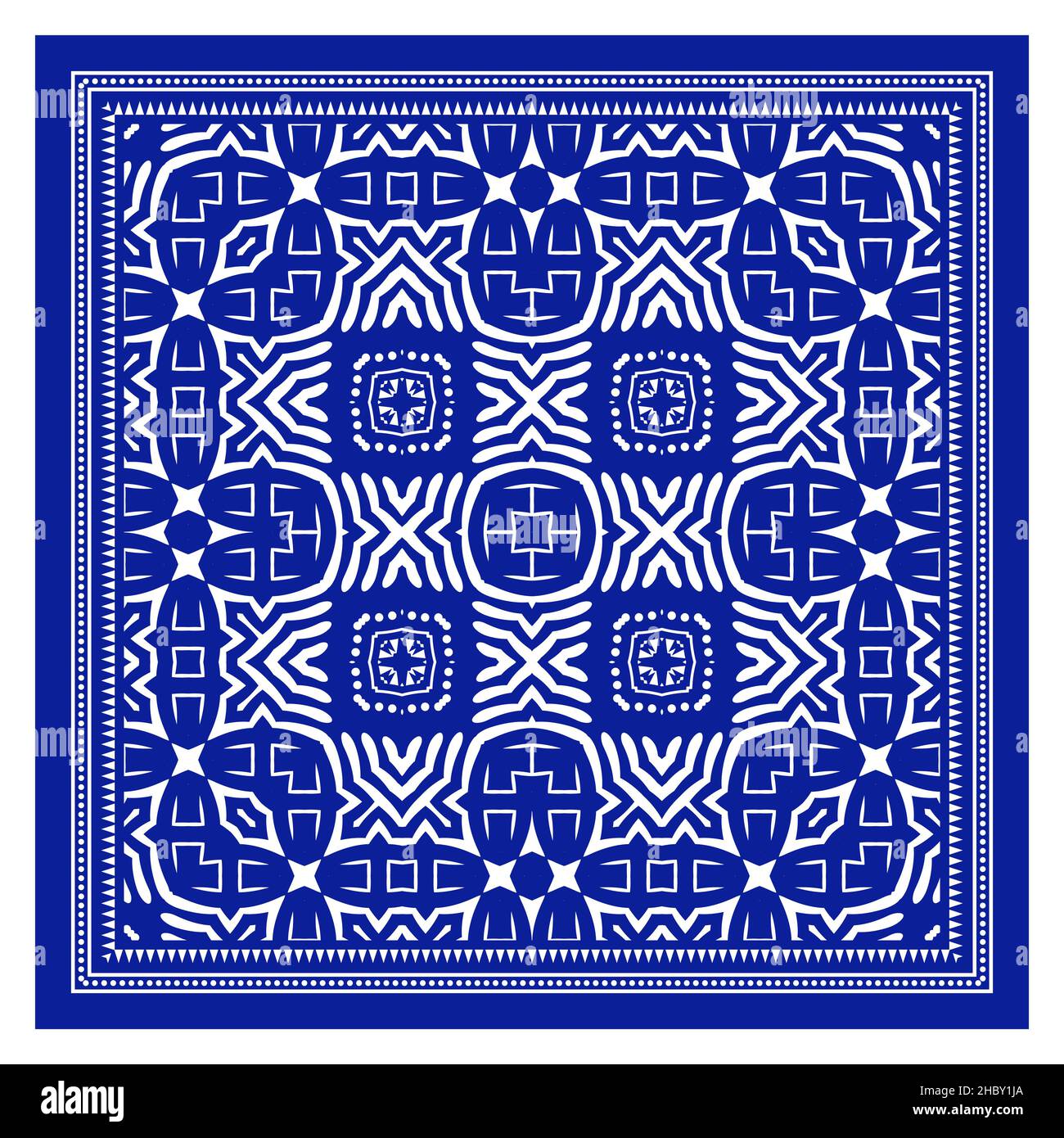 Bandana Shawl, stampa tessuto tovaglia, sciarpa collo di seta, fazzoletto design, ornamento Paisley, Modello quadrato Foto Stock