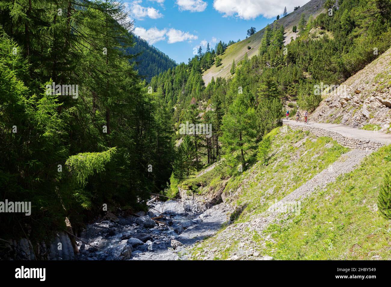 Val Alpisella, Bormio (IT), escursione in mountain bike Foto Stock