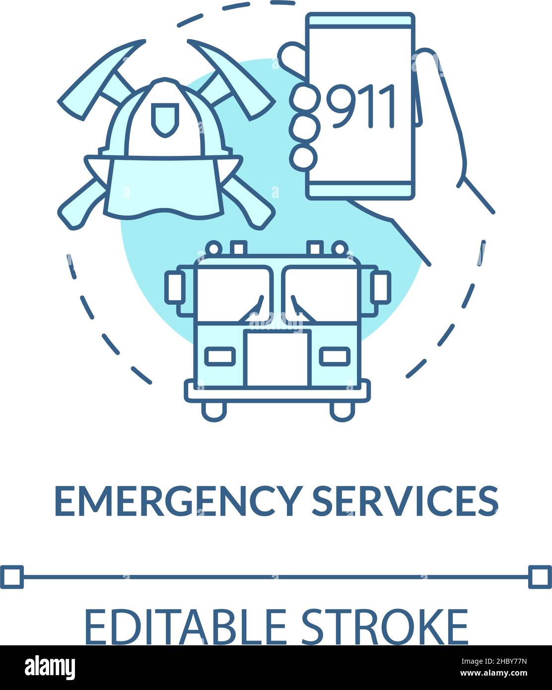 Servizi di emergenza turchese concetto icona Illustrazione Vettoriale