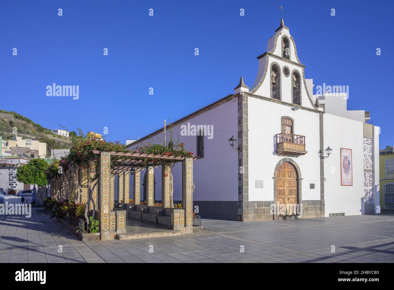 Chiesa in Plaza de Espana, Tazacorte, la Palma, Spagna Foto Stock