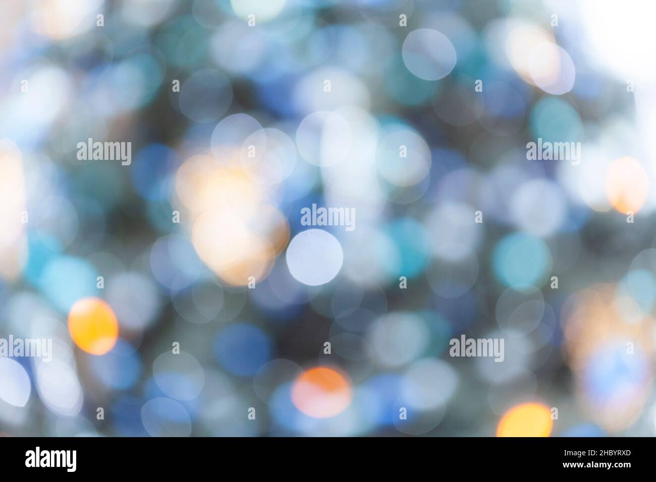 Semplice luce blu freddo chiaro effetto bokeh sfondo sfocato texture, sfondo, full frame, carta da parati creativa, nessuno luci luminose incandescente, Christm Foto Stock